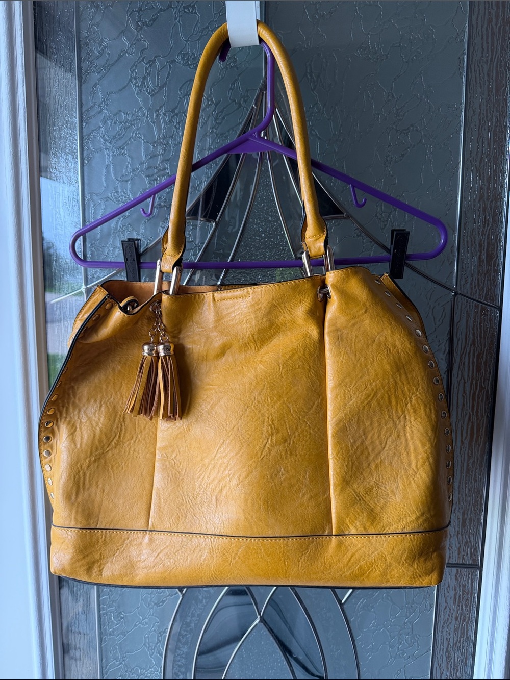 Stylish Mustard Tote Bag with Tassel